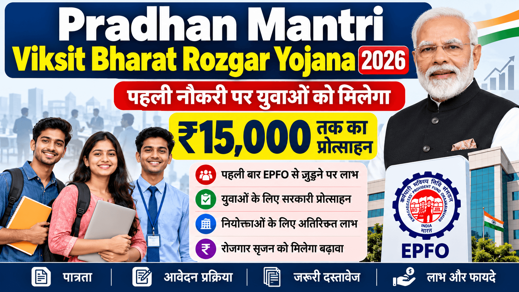 Pradhan Mantri Viksit Bharat Rozgar Yojana 2026 employment incentive scheme